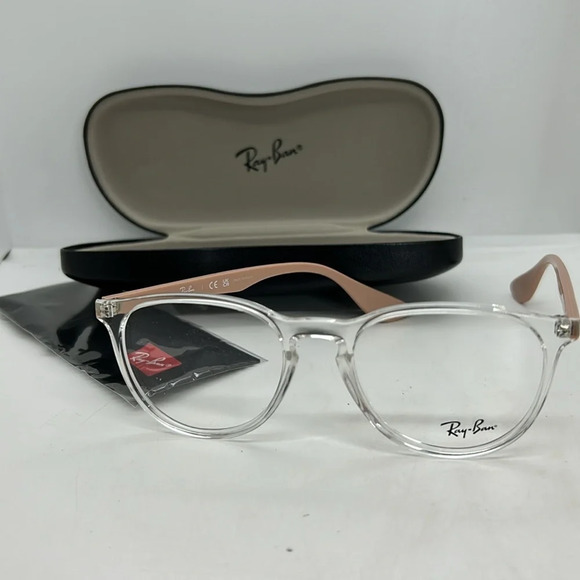 RAY-BAN RB7046 Erika Optics Eyeglasses Frames Case Cloth. Transparent NWT - Picture 4 of 10